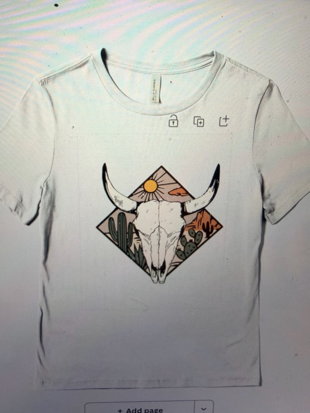 White Desert Skull Graphic Tee